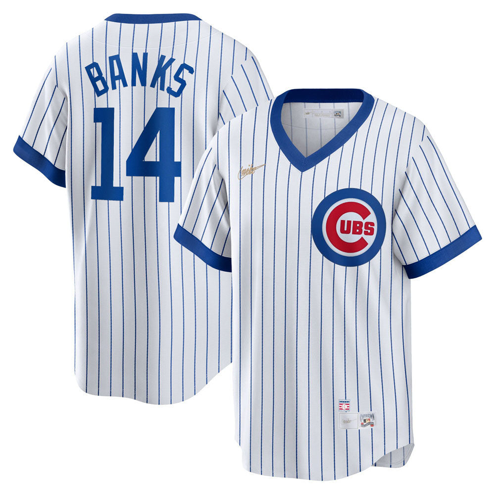 Men's Chicago Cubs Ernie Banks Home Cooperstown Collection Player Jersey - White